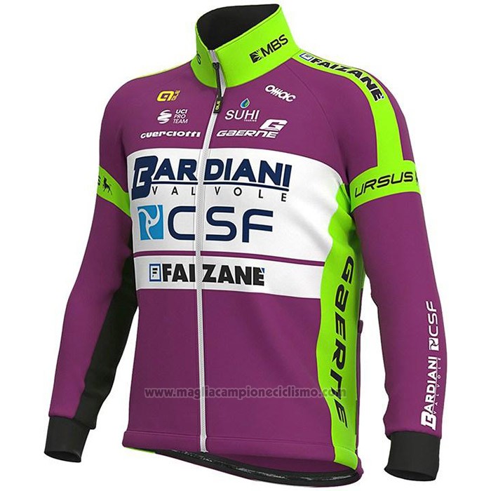 2020 Abbigliamento Ciclismo Bardiani Csf Viola Verde Manica Lunga e Salopette